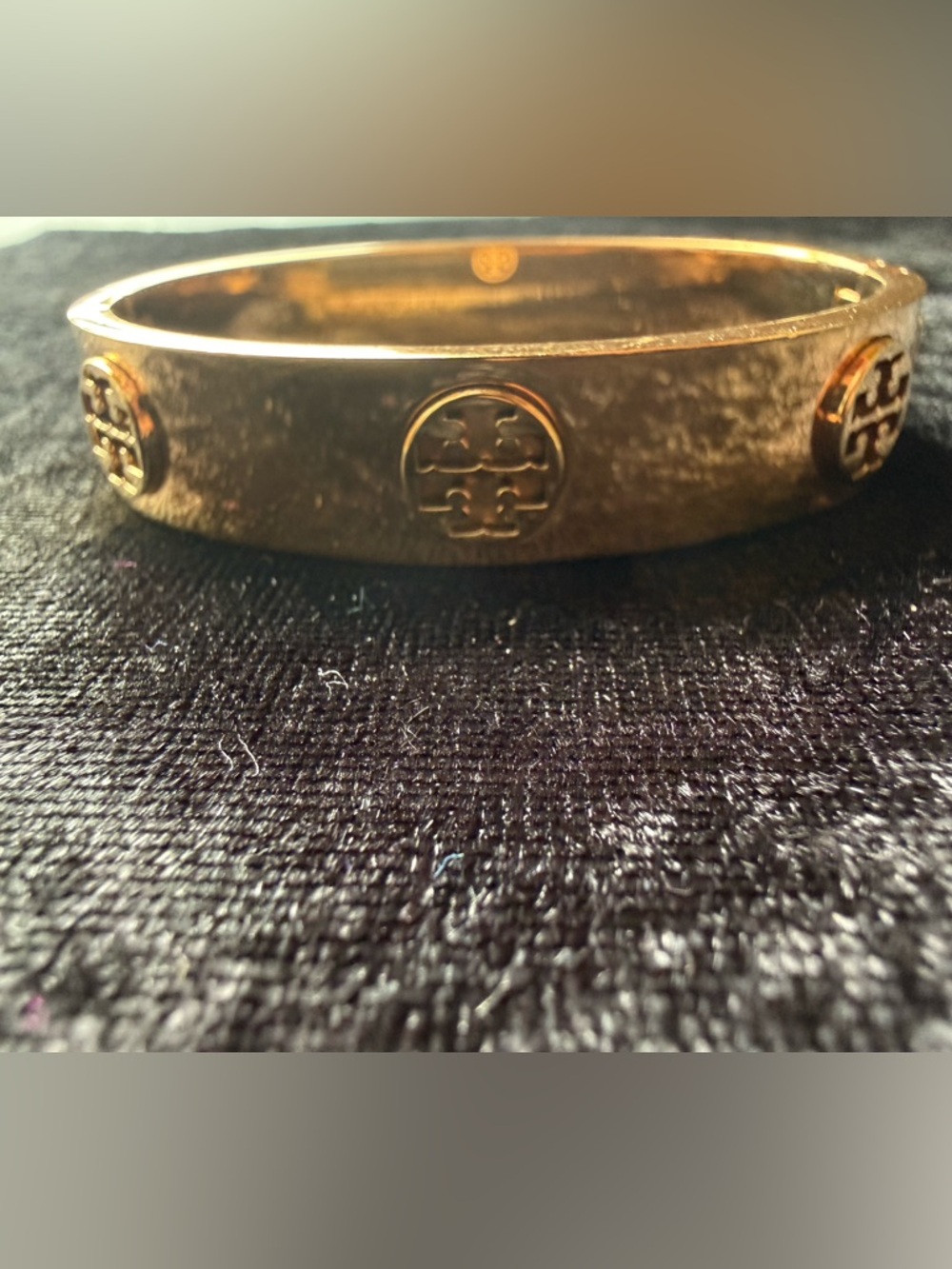 Tory Burch Gold Miller Large Logo Bangle Bracelet
